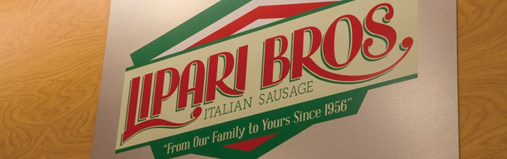 Photo of Lipari Bros. Italian Sausage sign.