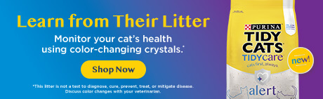 Using pH-detection technology, new Tidy Cats® Tidy CareTM Alert helps you monitor your cat’s health with the power of cat safe, color-changing crystals. *This litter is not a test to diagnose, cure, prevent, treat, or mitigate disease. Discuss color changes with your veterinarian.